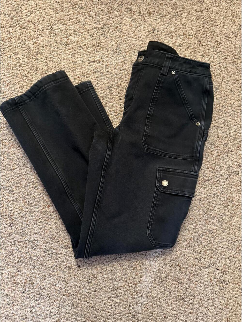 Duluth black jean fully fleece lined carpenter pants